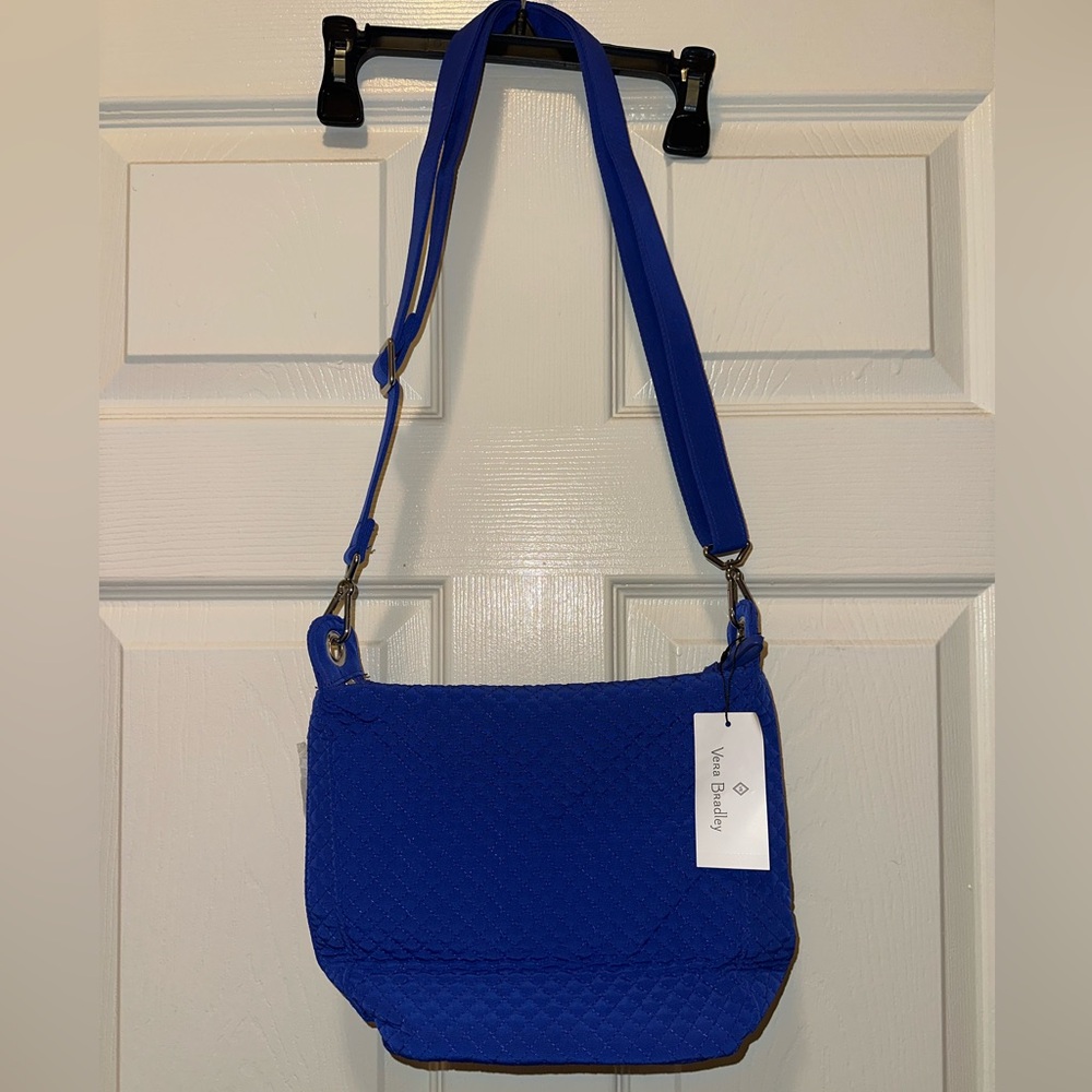 NWT Vera Bradley Carson Mini Hobo Crossbody Bag in Gage Blue Quilted - Picture 2 of 12